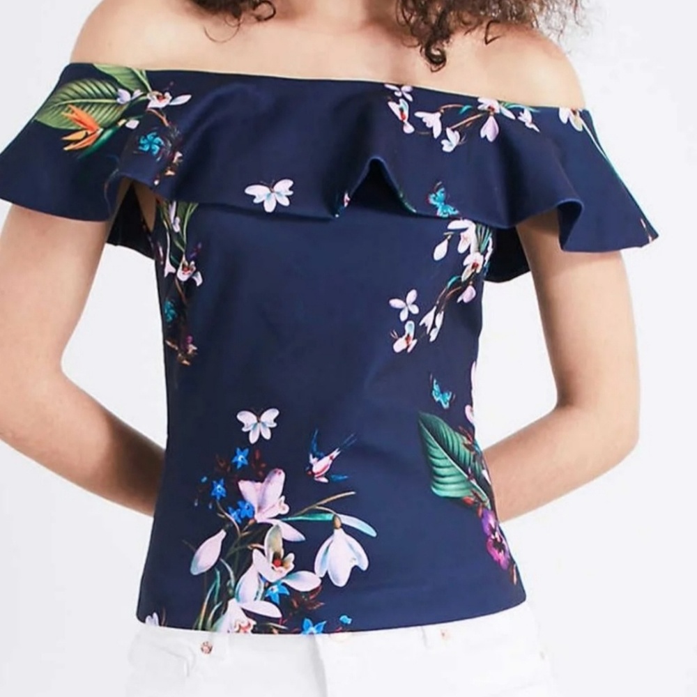 Ted Baker Imygen floral off the shoulder top tb5